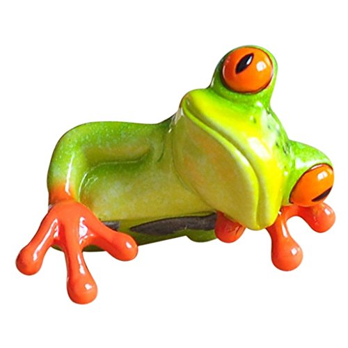 SGerste Harz, kreative 3D-Frosch-Figur, grün, für Zuhause, Büro, Schreibtisch, Computer, Dekoration, Basteln – #2, wie beschrieben von SGerste