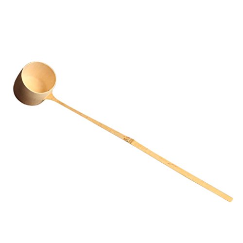 SGerste Langlebige Wasserschöpfkelle mit langem Griff, japanische Teezeremonie, natürlicher Bambus, 2 Größen – Hellbraun, L von SGerste