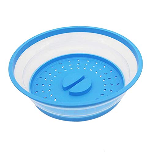 SGerste Mikrowellen-Spritzschutz aus Kunststoff, faltbar, mit Dampföffnungen, 21,2 x 8 cm, Rot / Blau von SGerste