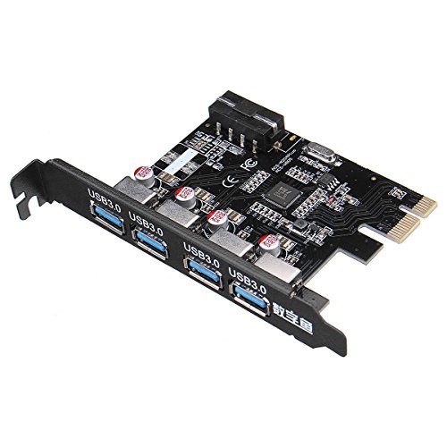 SGerste PCI-E auf USB 3.0 4 Ports USB 3.0 Erweiterungskarte 4-Pin Schnittstelle Stromanschluss für Desktop von SGerste