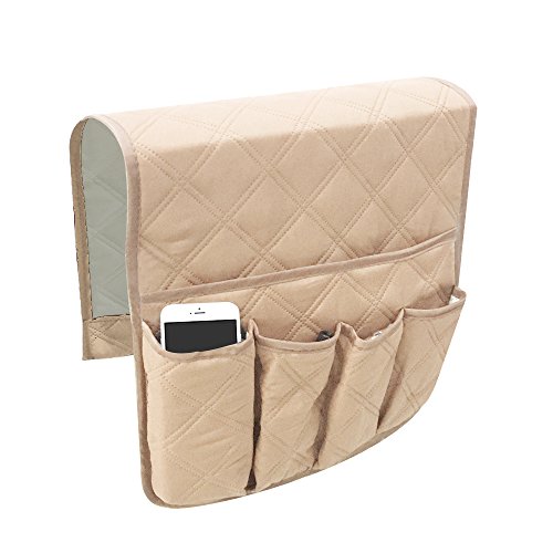 SGerste Sofa Armlehne Organizer, Sofa Couch Armlehne Abdeckung Doppelseitiger Organizer, passend für Telefon, Bücher, Zeitschriften, TVFernbedienung, Sofa Armlehne Aufbewahrung Organizer (Grau) von SGerste