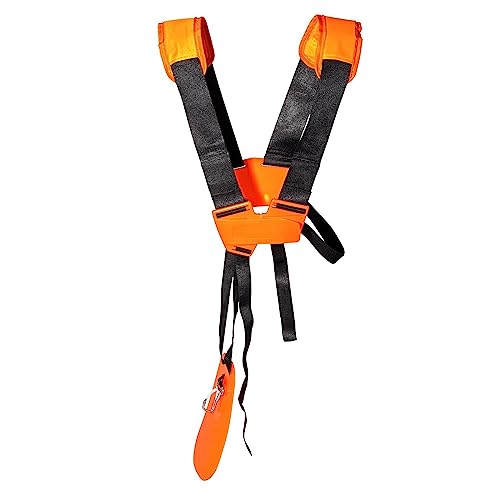 Trimmer Schultergurt - Doppelschulter Rasenmäher Trimmer Geschirr mit verstellbarem Nylongurt für Freischneider oder Gartenarbeit - Kompatibel mit STIHL FS, KM Series Rasentrimmer - Orange von SGerste