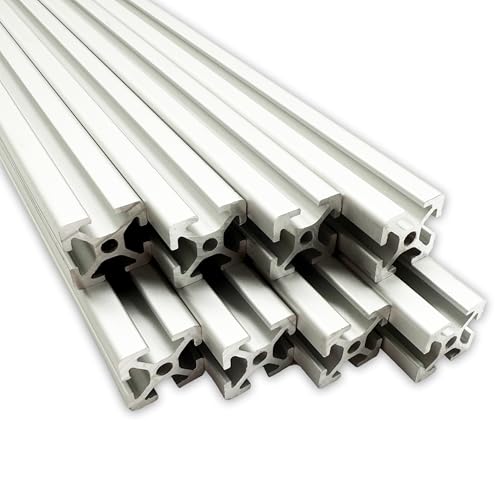Aluprofil 20x20 mm | Nut 5 | 16 m = (8 Stück mit 2 Meter Länge) | eloxiert | Aluminium Profil | Nutenprofil | Aluprofil | Alu Profil | Leicht | Montagesystem | von SGplusMH