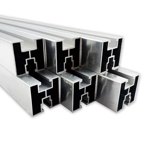 Aluprofil 40x40 Nut 8/10 | Länge: 6 x 2 m (12 m) | Alu Solarprofil | Solarschiene | Photovoltaik | Montageschiene | Systemprofil | Solaranlage | Montageprofil 40x40 mm PV | Aluminiumprofil | von SGplusMH