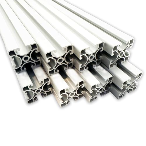 Aluprofil 40x40 mm | Nut 8 | 12 Stück mit 2 Meter = 24 Meter | Ultraleicht | Superleicht | light | System,- Montage-, Konstruktionsprofil | Nutprofil | I-Typ | von SGplusMH