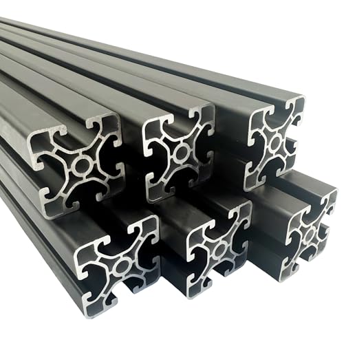 Aluprofil 40x40 mm | Nut 8 | schwarz eloxiert | Pakete in 2 Meter Länge | 16 Meter - 8 x 2 Meter | Aluminium Profil | Nutenprofil | Aluprofil | Alu Profil | Leicht | Montagesystem von SGplusMH