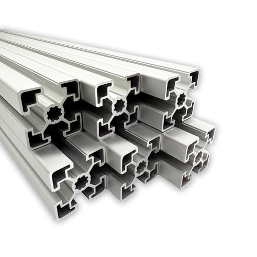 Aluprofil 45x45 mm | Nut 10 | 4 Stück mit 2 Meter = 8 Meter | eloxiert E6/EV1 | B-Typ | Aluminium Profil | Nutenprofil | Aluprofil | Alu Profil | Montagesystem | von SGplusMH