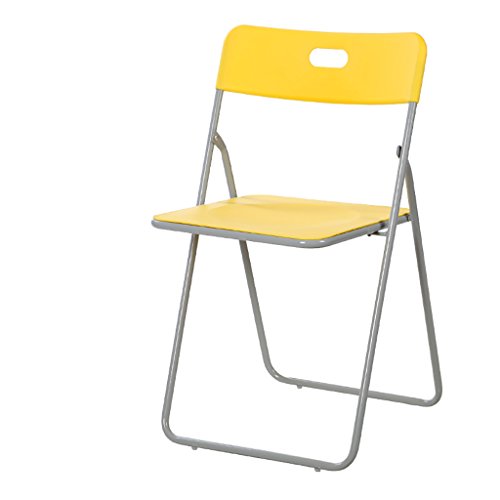 Klappstuhl Stuhl Kunststoff Klappstuhl Stuhl Haushalt Rückenlehne Stuhl Computer Stuhl Esszimmer Stuhl Büro Einfache Mode Sitz Außen Lounge Stuhl ( Farbe : Gelb ) von SH-Chairs