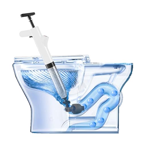 Hochdruck-WC-Saugglocken-Set, 5-in-1-WC-Saugglocke, leistungsstarkes manuelles Abflussreiniger-Set mit 4 abnehmbaren Köpfen zum Entsperren von Badezimmer, WC, Badewanne, Bodenablauf, Waschbecken und Hochdruck-WC-Saugglocken-Set, 5-in-1-WC-Saugglocke, leistungsstarkes manuelles Abflussreiniger-Set mit 4 abnehmbaren Köpfen zum Entsperren von Badezimmer, WC, Badewanne, Bodenablauf, Waschbecken und von SH-RuiDu
