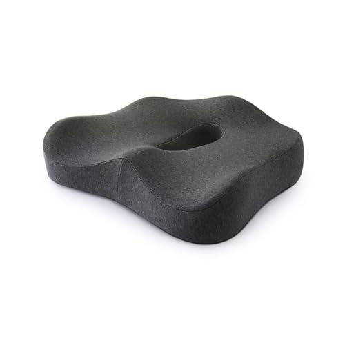 Memory Foam Sitzkissen für Bürostuhl, Ergonomisches Ischias-Schmerzlinderungskissen, rutschfestes hohles Mitteldesign Komfortkissen mit kationischem abnehmbarem Bezug für langes Sitzen, Fahren, Büro von SH-RuiDu