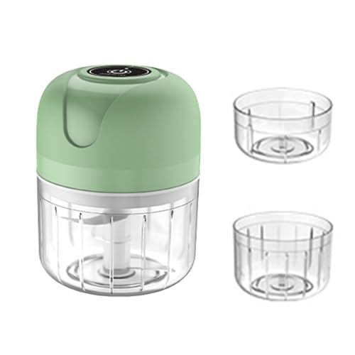 SH-RuiDu Mini Food Chopper, Tragbarer Elektrischer Mini Knoblauch Zerkleinerer Kabellose Küchenmaschine Mixer mit 2 Tassen USB Aufladung für Obst Pfeffer Chili Gemüse Zwiebel Nüsse Fleisch Babynahrung von SH-RuiDu