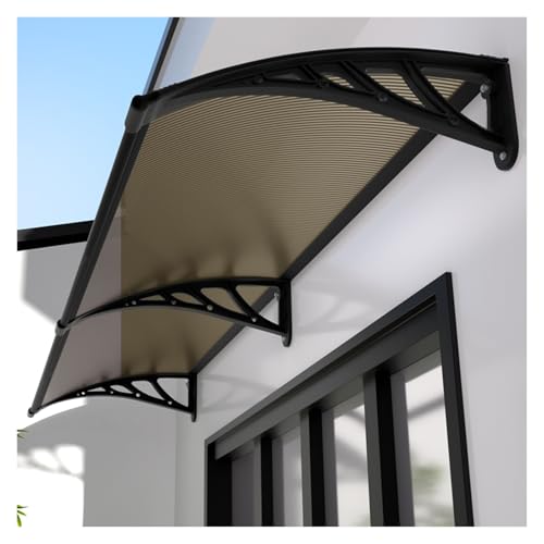 SHAARI Haustür Vordach Markisen Polycarbonat Abdeckung Transluzent, UV-Schutz Geeignet für Veranden, Fenster, Terrassen(Brown,3.28x3.97ft) von SHAARI