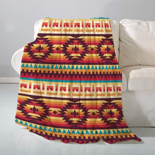 SHAARI Kuscheldecke flauschigsuper weich Flanell Wohndecke,Aztekisches indianisches Muster Navajo African Tribal Peru EthnicTagesdecke, Sofadecke & Überwurf Decke Sofa & Couch100x130cm von SHAARI