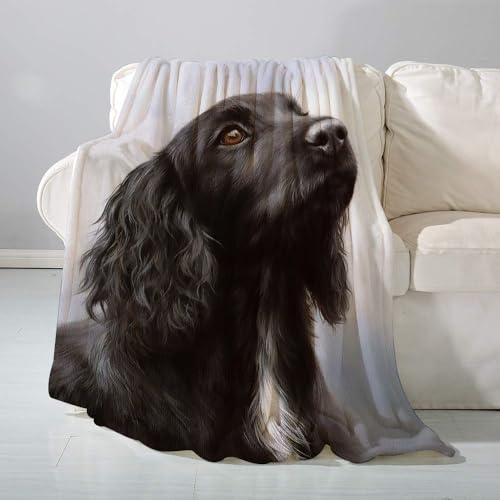 SHAARI Kuscheldecke flauschigsuper weich Flanell Wohndecke,Cocker Spaniel Hund Portrait Malerei Tier Künstler Hund Säugetier HaustierTagesdecke, Sofadecke & Überwurf Decke Sofa & Couch130x150cm von SHAARI