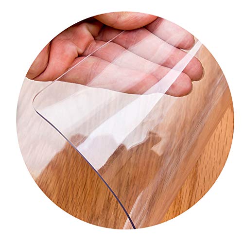 SHAARI Wasserdicht Tischdecke Transparent Weiches Glas tischdecke Verbrühungshemmend Keine Vergilbung Schneidbar Zum Heimgebrauch Büro Restaurant, Anpassbar (2.0mm,50x80cm) von SHAARI