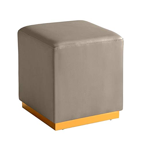 Fußhocker Fußhocker Fußhocker Ottomane Fußhocker PU Quadratische Fußhocker Schuhhocker Sofa Hocker Metallbasis Kinderzimmer, 6 Farben, 2 Größen (Color : Orange, Size : 32X32X35C von SHABOZ