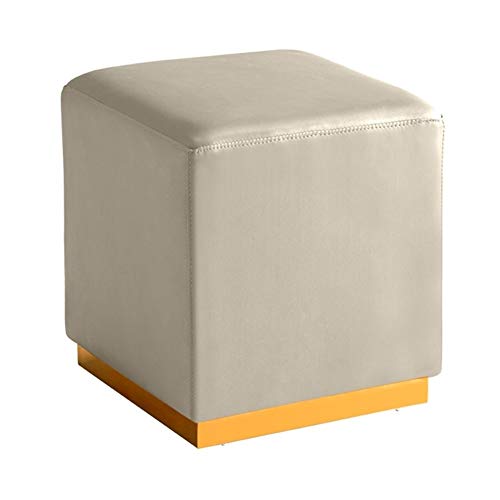 Fußhocker Fußhocker Fußhocker Ottomane Fußhocker Quadratische Fußstütze PU Schuhhocker Sofa Hocker Metallbasis Kinderzimmer, 6 Farben, 2 Größen (Color : Orange, Size : 32X32X35C von SHABOZ
