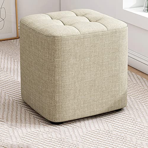 Fußhocker Fußhocker Ottomane Fußstütze Fußstütze Ruhehocker Schuhwechsel Hocker Quadrat Fußhocker Leinen Fußhocker Schlafzimmer Pouf p von SHABOZ