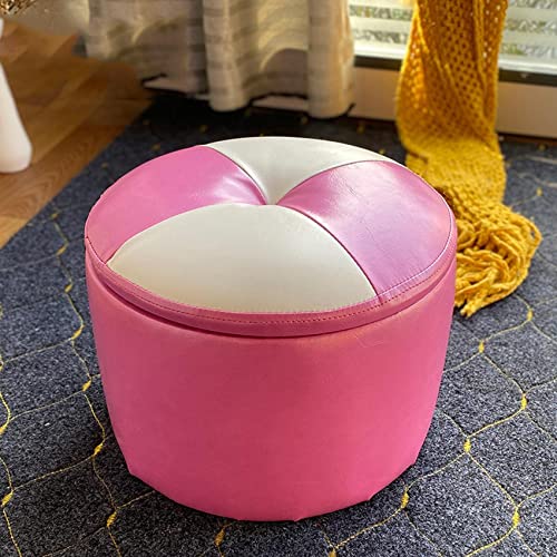 Fußhocker Fußhocker Ottomane Fußstütze Fußstütze Schuhwechsel Hocker Aufbewahrung Fußhocker Ölwachs Leder Fußhocker Runde Hocker Fußhocker Fußhocker Sitzsack für Wohnzimmer von SHABOZ
