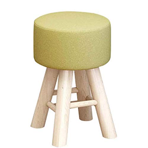 Fußhocker Fußhocker Ottomane Fußstütze aus Leinen Pouf, Fußhocker kleiner Hocker, weich und kompakt gepolsterter runder Sitz, Fußstütze mit abnehmbarem Leinenbezug - für Zuhause, Wohnzimmer von SHABOZ