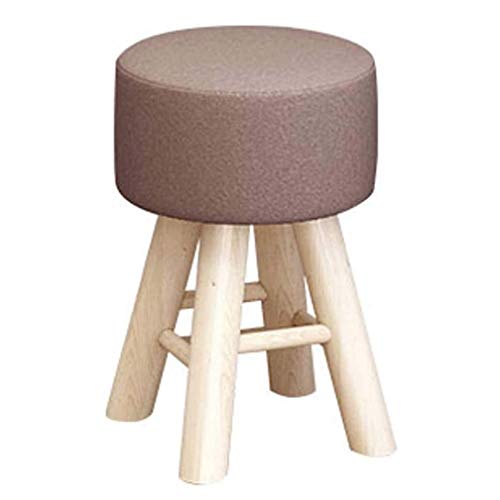 Fußhocker Fußhocker Ottomane Fußstütze aus Leinen Pouf, Fußhocker kleiner Hocker, weich und kompakt gepolsterter runder Sitz, Fußstütze mit abnehmbarem Leinenbezug - für Zuhause, Wohnzimmer von SHABOZ