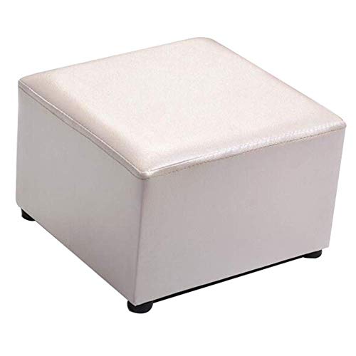 Fußhocker Fußhocker Pouf Fußhocker Fußhocker Hocker Schuhe Hocker Fußstütze PU-Leder Couchtisch Hocker Quadratischer Hocker Fußstütze Wohnzimmer, 6 Farben (Color : Black, Size : Black, Size : von SHABOZ