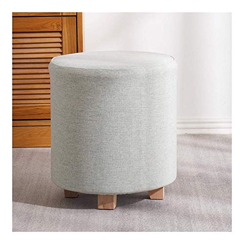 Fußhocker Fußhocker Pouf Fußhocker Fußhocker Hocker Sitzbank Schuhschrank Schminktisch Runde Fußbank aus Stoff Fußhocker Klein Wohnzimmer aus Massivholz, 2 Größen, 8 Farben von SHABOZ