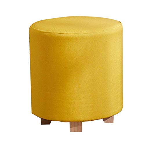 Fußhocker Fußhocker Pouf Fußhocker Fußhocker Hocker Sitzbank Schuhschrank Schminktisch Runde Fußbank aus Stoff Fußhocker Klein Wohnzimmer aus Massivholz, 2 Größen, 8 Farben von SHABOZ