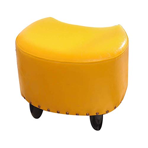 Fußhocker Fußhocker Pouf Fußhocker Hocker Sofa Fußhocker Kleine Schuhe Hocker Fußhocker Leder Schminktisch Hocker Wohnzimmer, 5 Farben (Color : Blue, Size : 38 von SHABOZ