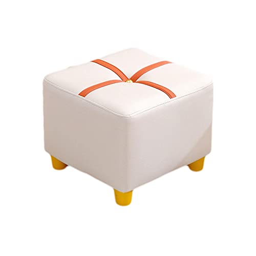 Fußhocker Fußhocker Pouf Fußhocker Technologie Fußstütze aus Stoff Fußstütze Wechseln Schuhe Hocker Fußhocker Quadratische Hocker für Schlafzimmer Pouf für Wohnzimmer, Gelb-28 von SHABOZ