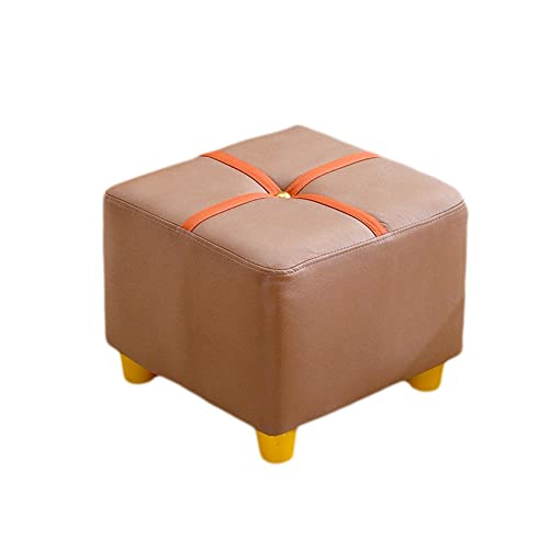 Fußhocker Fußhocker Pouf Fußhocker Technologie Fußstütze aus Stoff Fußstütze Wechseln Schuhe Hocker Fußhocker Quadratische Hocker für Schlafzimmer Pouf für Wohnzimmer, Gelb-28 von SHABOZ