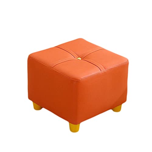 Fußhocker Fußhocker Pouf Fußhocker Technologie Fußstütze aus Stoff Fußstütze Wechseln Schuhe Hocker Fußhocker Quadratische Hocker für Schlafzimmer Pouf für Wohnzimmer, Gelb-28 von SHABOZ