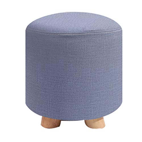 Fußhocker Fußhocker Pouf Fußstütze Fußstütze Pouf Hocker Fußhocker Gepolsterte Fußstütze Kleine Runde Fußhocker Kleiderschrank, 5 Farben (Color : B, Size : 30X32CM) (Blue 30X3 von SHABOZ