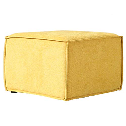 Fußhocker Fußhocker Pouf Hocker Fußhocker Gepolsterte Fußhocker Schuhbank Rechteckiger Stoff Sofa Hocker Home Fußhocker Kreative Wohnzimmer, 2 Größen, 3 Farben (Color : Yellow, von SHABOZ