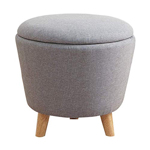 Fußhocker Fußhocker Sitzhocker Hocker Fußhocker Home Schuhe Hocker Gepolsterte Kleine Runde Bank Massivholz Wohnzimmer Fußhocker, 5 Farben (Color : E, Size : 27X2 von SHABOZ
