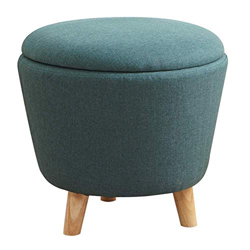 Fußhocker Fußhocker Sitzhocker Hocker Fußhocker Home Schuhe Hocker Gepolsterte Kleine Runde Bank Massivholz Wohnzimmer Fußhocker, 5 Farben (Color : E, Size : 27X2 von SHABOZ