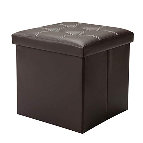 Fußhocker Ottomane Fußbank Möbel Komfortable Lagerung Hocker Faltbare Praktische Leder Fußbank Gepolsterter Fußhocker Fußstütze Faltbare Würfel Einzelne Sitztruhe Max.100kg Abnehmbar Deck von SHABOZ