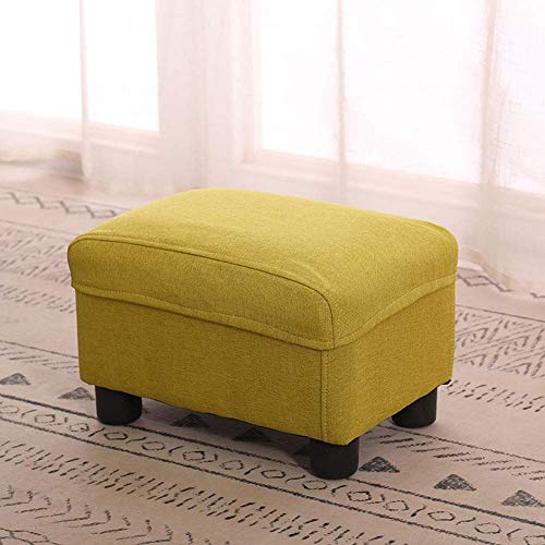 Fußhocker Sitzhocker Fußhocker Kleiner Hocker Hocker Fußhocker aus Stoff 4 Beine Füße aus Massivholz Rutschfest Modernes Zuhause Wohnzimmer Schlafzimmer Rechteckiger Hocker mit Sitz von SHABOZ