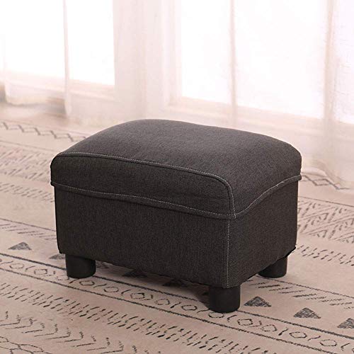 Fußhocker Sitzhocker Fußhocker Kleiner Hocker Hocker Fußhocker aus Stoff 4 Beine Füße aus Massivholz Rutschfest Modernes Zuhause Wohnzimmer Schlafzimmer Rechteckiger Hocker mit Sitz von SHABOZ