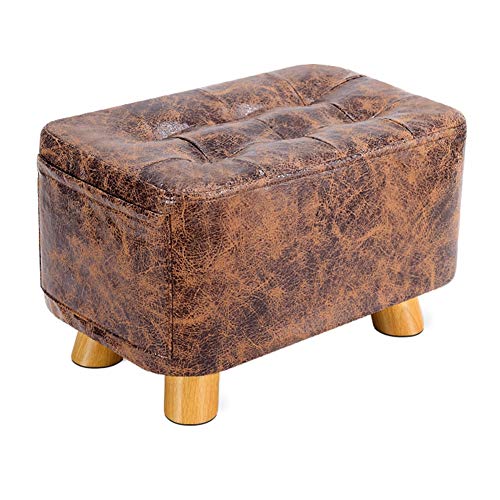 Fußrasten Fußhocker Pouf Fußhocker Fußhocker Sofa Fußstütze Fußstütze Schuhregal Holzständer Wohnzimmer Familie, 10 Farben (Color : Gray, Size : 40.5X25X25CM) (Mar von SHABOZ