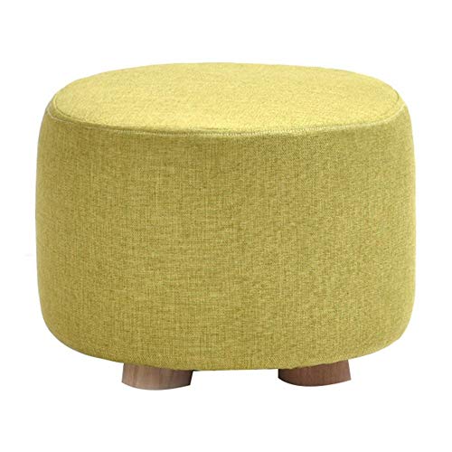 Fußschemel Ottoman Fußschemel Fußschemel Fußbank Ottoman Sofa Hocker Fußstütze Tritthocker Schuhhocker Kleine Holzbank Runder Hocker Abnehmbares waschbares Futter Familie Schlafzimmer,2 Farben von SHABOZ