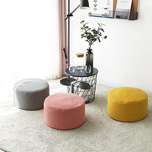 Fußstütze, Ottoman, Fußstütze, runde Fußstütze aus Baumwollleinen, Fußstütze zum Wechseln, Fußstütze für Wohnzimmer, Sitzsack für Schlafzimmer, Ginger-45 x 25 cm (Grau) von SHABOZ