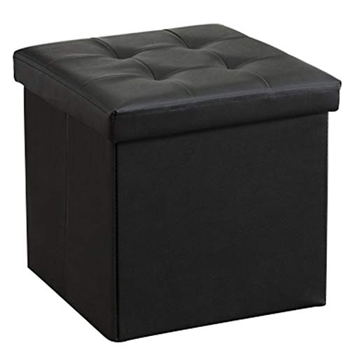 Fußstütze Fußhocker Ottomane Hocker Fußhocker Fußhocker Ottomane Quadratische PU Fußstütze Spielzeug Truhen Schlafzimmer Faltbar, 5 Farben (Color : Brown, Size : 38X38X38CM) von SHABOZ