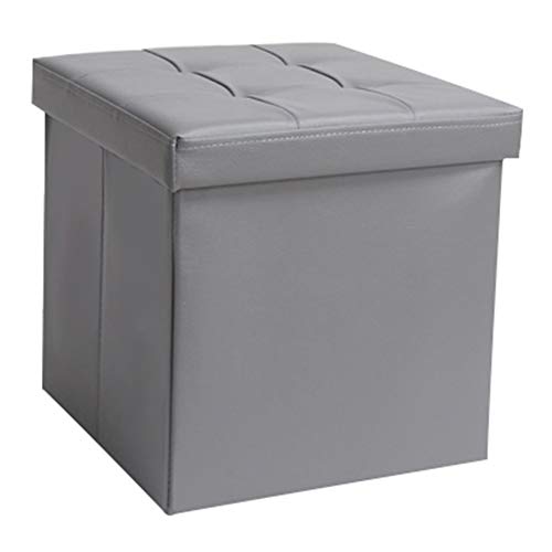 Fußstütze Fußhocker Ottomane Hocker Fußhocker Fußhocker Ottomane Quadratische PU Fußstütze Spielzeug Truhen Schlafzimmer Faltbar, 5 Farben (Color : Brown, Size : 38X38X38CM) von SHABOZ