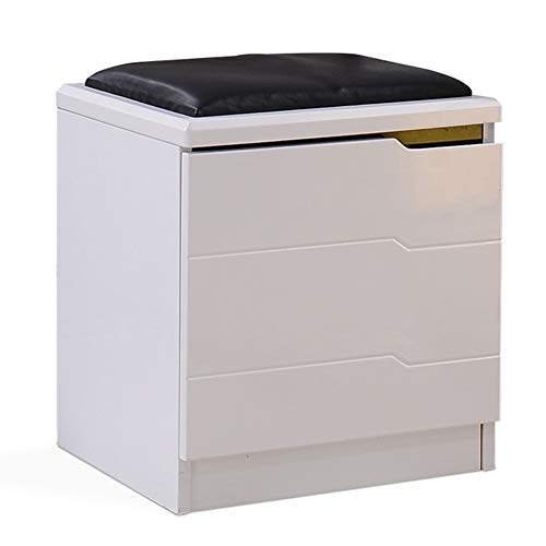 Fußstütze Fußhocker Ottomane Hocker Fußstütze Hocker Fußstütze Lagerung Ottomane PU Sofa Hocker Flur Schuhhocker Ruhesitz Home Decoration (Color : White, Size : White, von SHABOZ