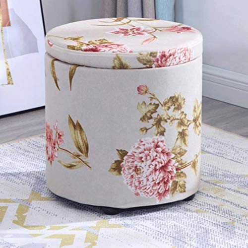 Fußstütze Fußhocker Ottomane Hocker für Ottomane Stuhl Hocker für kleine Füße, Aufbewahrungsbox für osmanischen Sitz, Schuhbank und Pouf Fußstütze Hocker, Gestell aus Massivholz von SHABOZ