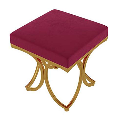 Fußstütze Fußhocker Pouf Fußhocker Fußhocker Schuhbank Hocker Ruhe Sitz Hocker Kleiner Hocker Quadratische Fußstütze Schmiedeeisen-Struktur, 10 Farben (Color : Gray, Dim von SHABOZ