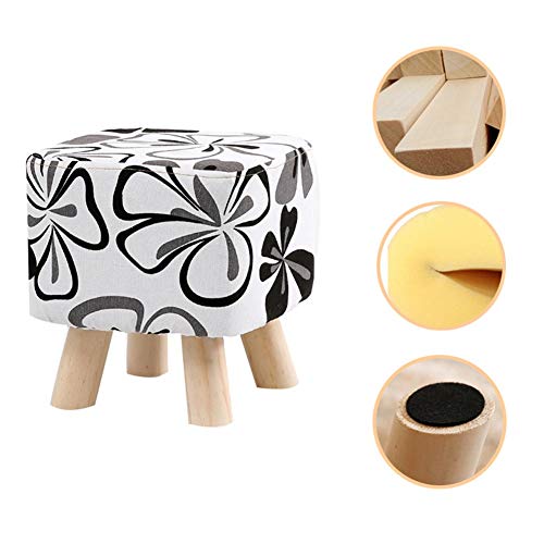 Fußstütze Fußhocker Pouf Fußstütze Fußstütze Pouf Fußhocker Fußhocker Niedriger Hocker Quadratische Fußstütze Holzständer Abnehmbar Und Waschbar, 3 Farben (Color : A, Size : 26X26X28CM) ( von SHABOZ
