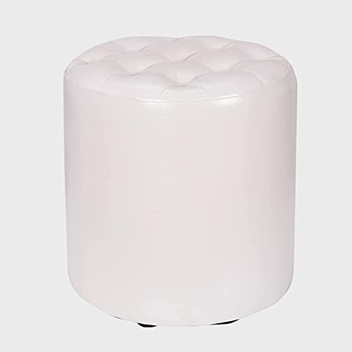 Moderner Ottomanenhocker aus Kunstleder mit Ottomanen-Akzent, runder Fußhocker, Lounge-Sofa-Hocker, Schuhwechselhocker, kleiner Couchtisch, einfache Limette von SHABOZ