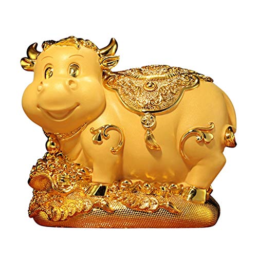 Ornaments Taurus Piggy Bank Indoor Decorations Accessible Resin Creative Decorations Porch Display Decoration Decorations A for Friends (Color : Gold, Size : 23 * 20 * 24cm) von SHABOZ